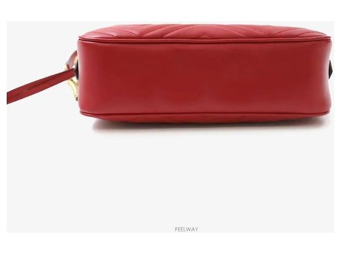 Gucci Borsa a tracolla Marmont Matelassé Rossa con finiture dorate Rosso - vista 4