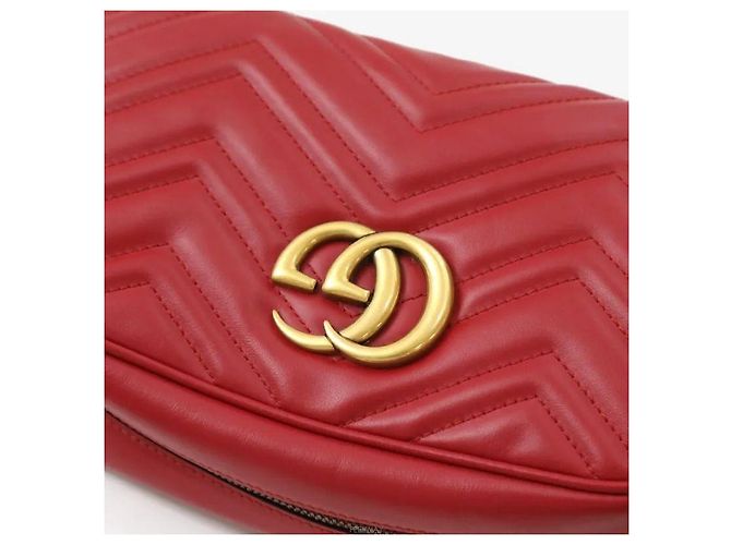 Gucci Borsa a tracolla Marmont Matelassé Rossa con finiture dorate Rosso - vista 6