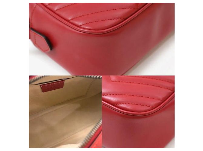 Gucci Borsa a tracolla Marmont Matelassé Rossa con finiture dorate Rosso - vista 7