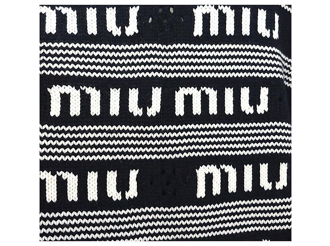 Miu Miu Cashmere-Cardigan mit Logo-Streifen Silber - Ansicht 5