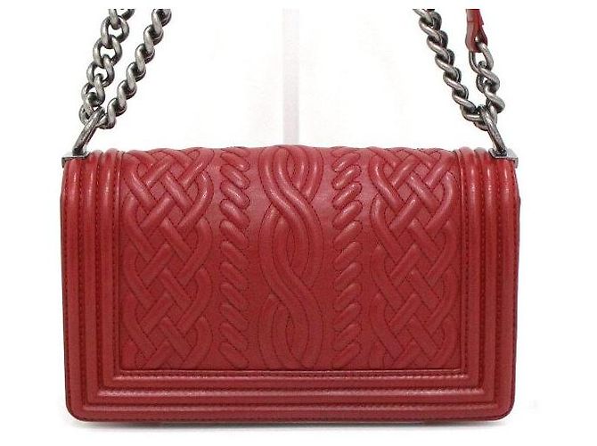 Chanel Medium Flap Schultertasche Saisonale Limited Edition Silberne Kette Rot - Ansicht 4