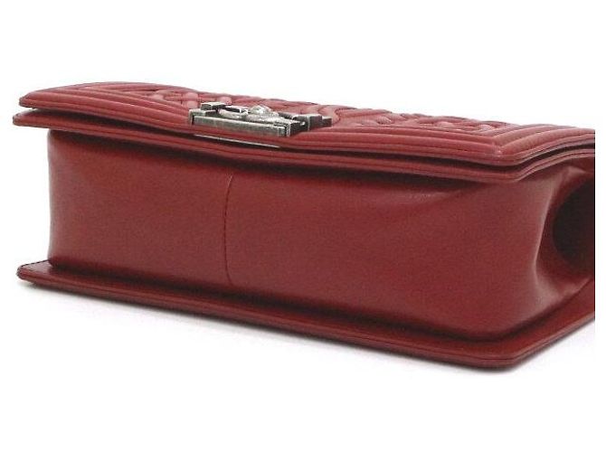 Chanel Medium Flap Schultertasche Saisonale Limited Edition Silberne Kette Rot - Ansicht 7