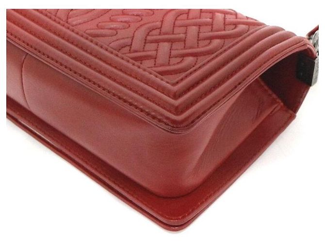 Chanel Medium Flap Schultertasche Saisonale Limited Edition Silberne Kette Rot - Ansicht 9