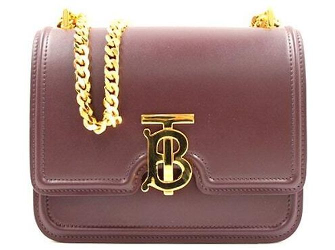 Burberry Piccola borsa a tracolla in pelle TB con catena dorata Rosso - vista 2