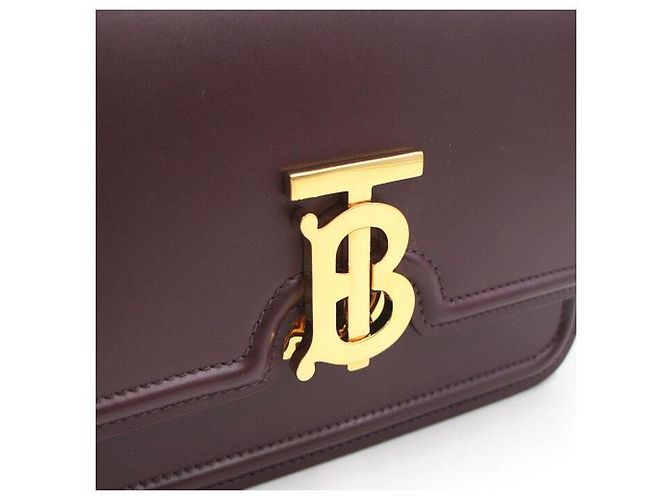 Burberry Piccola borsa a tracolla in pelle TB con catena dorata Rosso - vista 5