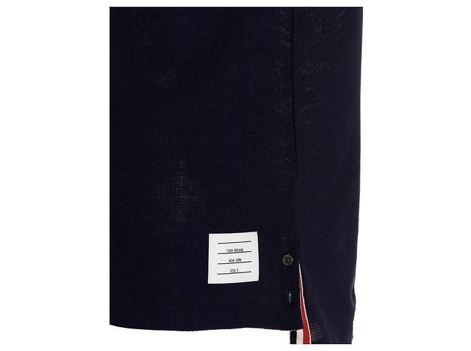 Thom Browne Trimming Textured Cotton T-Shirt - view 6