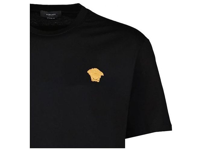 Versace T-shirt a maniche corte con ricamo Medusa - vista 5