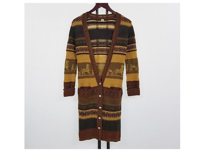 Hermès Cardigan lungo in lana da donna Multicolore - vista 2