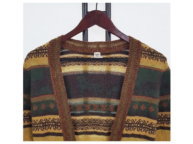 Hermès Cardigan lungo in lana da donna Multicolore - vista 3