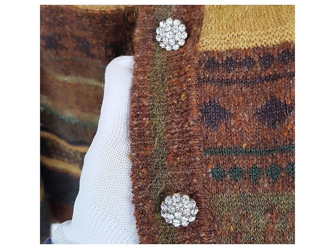 Hermès Cardigan lungo in lana da donna Multicolore - vista 4