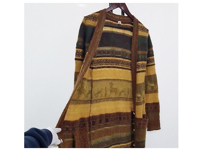 Hermès Cardigan lungo in lana da donna Multicolore - vista 8
