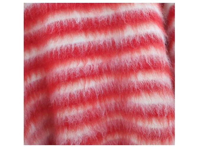 Bottega Veneta Schwerer Mohair-Strickpullover im Marinière-Stil Rot - Ansicht 3