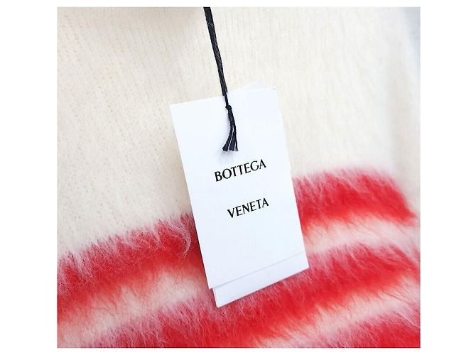 Bottega Veneta Schwerer Mohair-Strickpullover im Marinière-Stil Rot - Ansicht 4