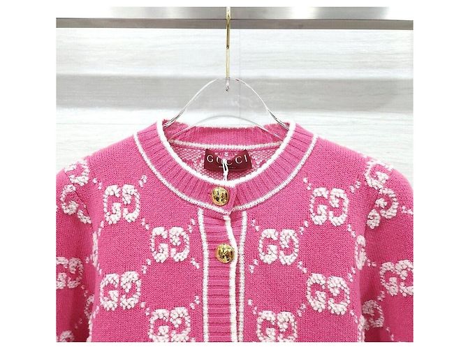 Gucci Cardigan aus Bouclé-Wolljacquard Rosa Pink - Ansicht 3