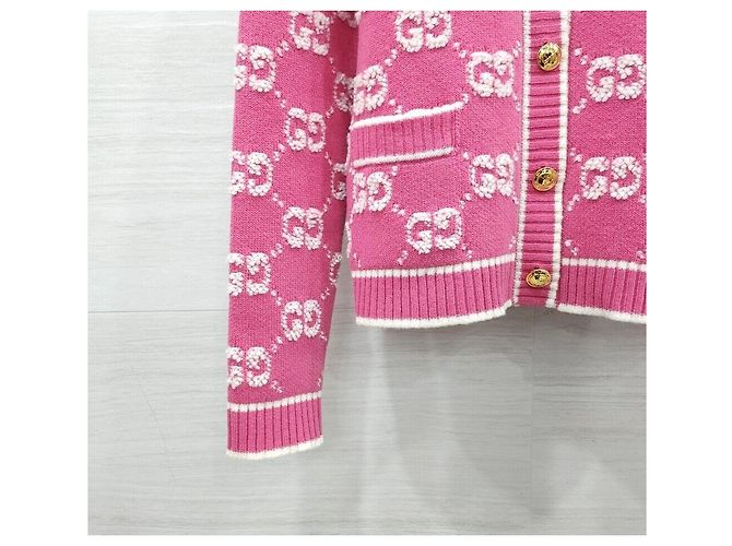 Gucci Cardigan aus Bouclé-Wolljacquard Rosa Pink - Ansicht 4