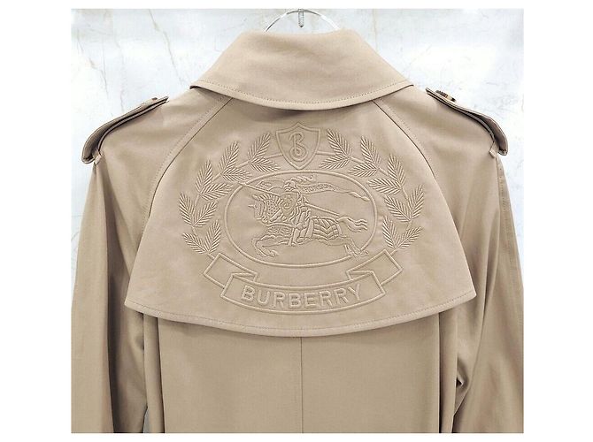 Burberry Gabardina larga Kensington con logotipo bordado Naranja - vista 3