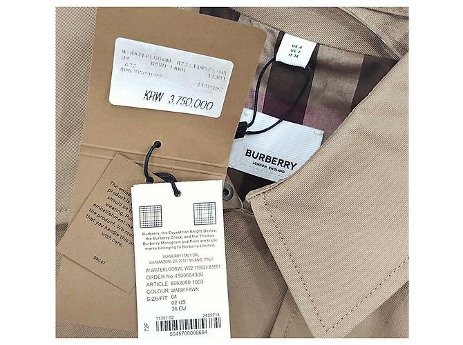 Burberry Gabardina larga Kensington con logotipo bordado Naranja - vista 9