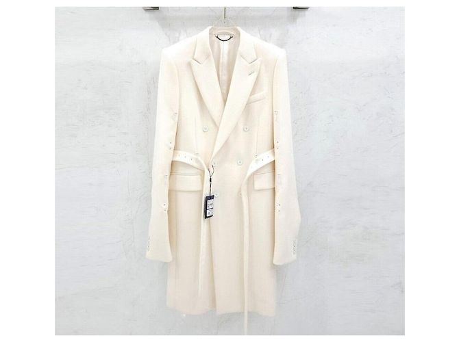 Louis Vuitton Hook Belted Wool Long Coat Silvery - view 2