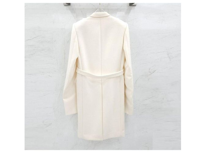 Louis Vuitton Hook Belted Wool Long Coat Silvery - view 3