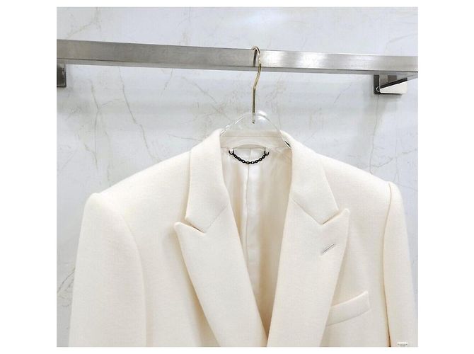 Louis Vuitton Hook Belted Wool Long Coat Silvery - view 4