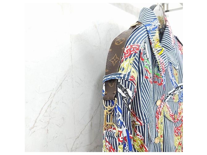 Louis Vuitton Giacca in denim con stampa a catena e righe Multicolore - vista 4
