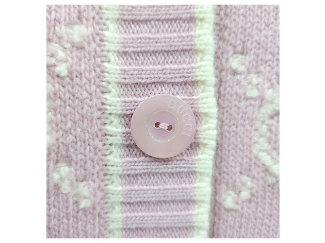 Gucci Bouclé-Jacquard-Strickjacke aus Wolle Hellrosa - Ansicht 5