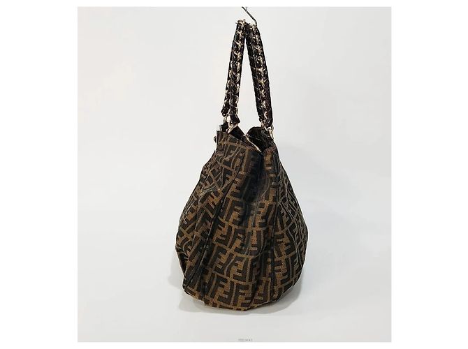 Fendi Borsa a Spalla Juca Mia Marrone - vista 3