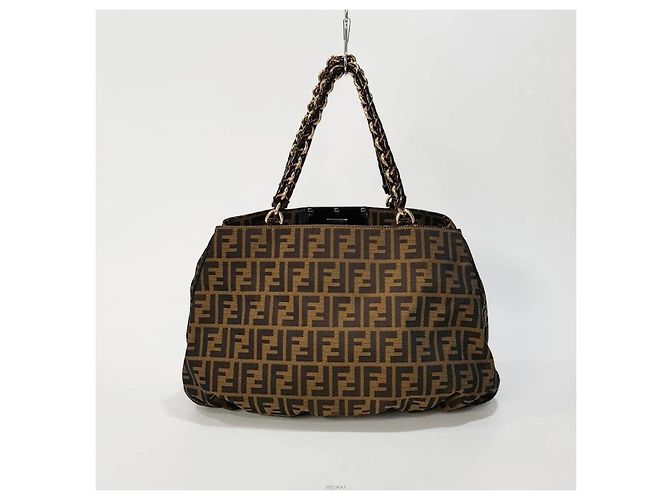 Fendi Borsa a Spalla Juca Mia Marrone - vista 4