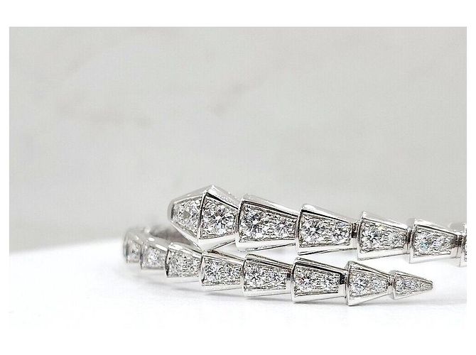 Bulgari Bracciale Serpenti Viper in oro bianco e diamanti Argento - vista 4