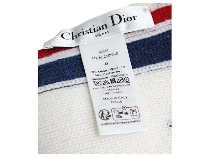 Dior Sciarpa in lana e cashmere bianco Multicolore - vista 4