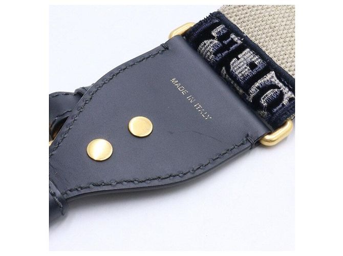 Dior Blauer oblique bestickter Samt-Schultergurt - Ansicht 5