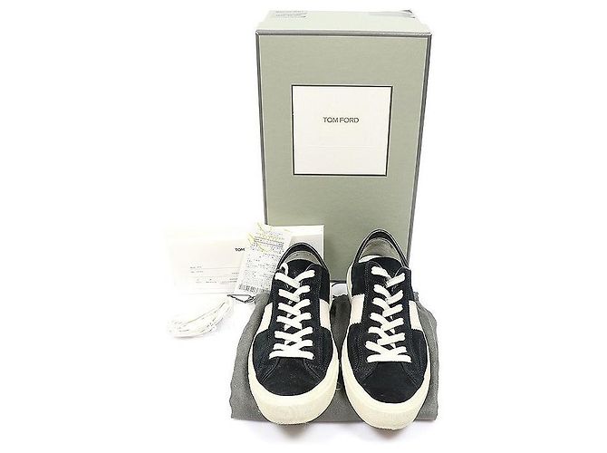 Tom Ford Sneakers basse Cambridge in scamosciato nero da uomo - vista 2