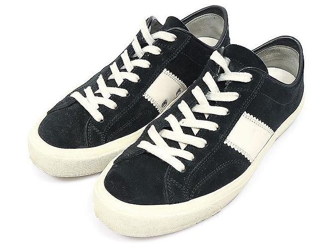 Tom Ford Sneakers basse Cambridge in scamosciato nero da uomo - vista 3