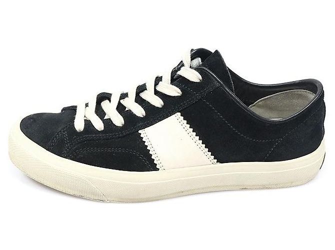 Tom Ford Sneakers basse Cambridge in scamosciato nero da uomo - vista 4