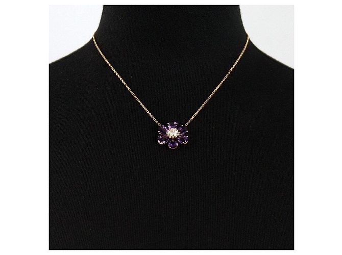 Van Cleef & Arpels Collana con pendente Fleur de Hawaii Amethyst Diamond Oro giallo Season Multicolore - vista 2