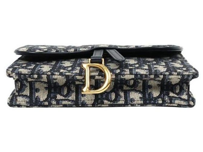 Dior Borsa a tracolla Oblique Saddle Blu - vista 4