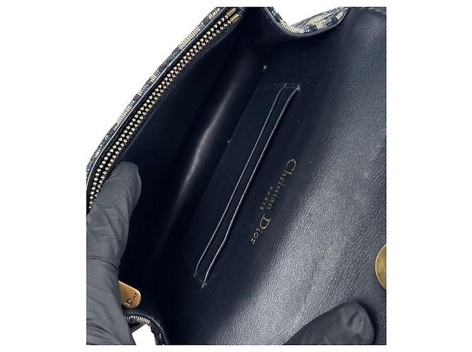 Dior Borsa a tracolla Oblique Saddle Blu - vista 5