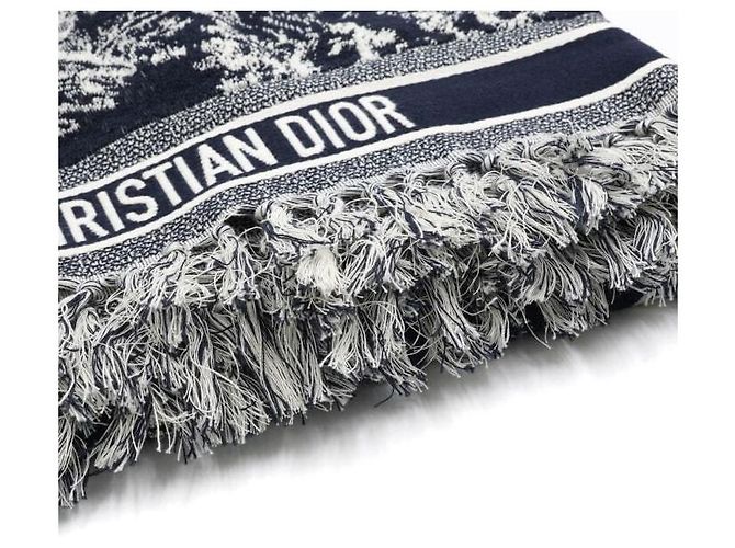 Dior Coperta in cotone Riviera Toile de Jouy blu Collezione Cruise - vista 2