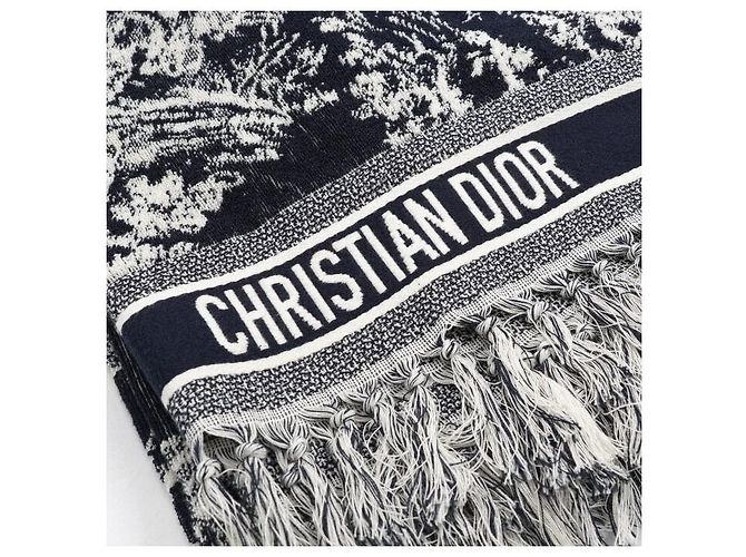 Dior Coperta in cotone Riviera Toile de Jouy blu Collezione Cruise - vista 4