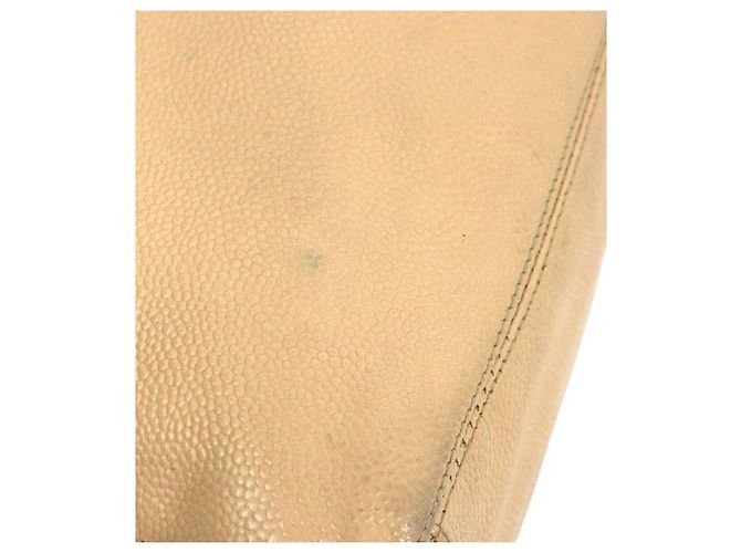 Chanel Borsa a Spalla Beige Caviar CC Chain Marrone - vista 12