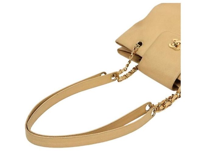 Chanel Borsa a Spalla Beige Caviar CC Chain Marrone - vista 6