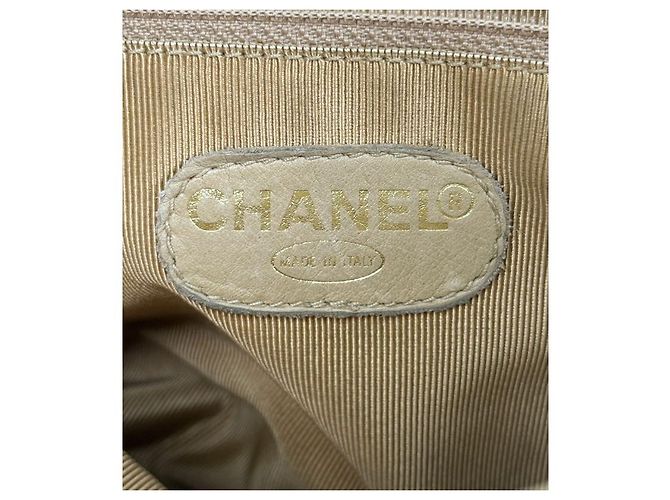 Chanel Borsa a Spalla Beige Caviar CC Chain Marrone - vista 7