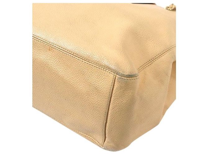 Chanel Borsa a Spalla Beige Caviar CC Chain Marrone - vista 8