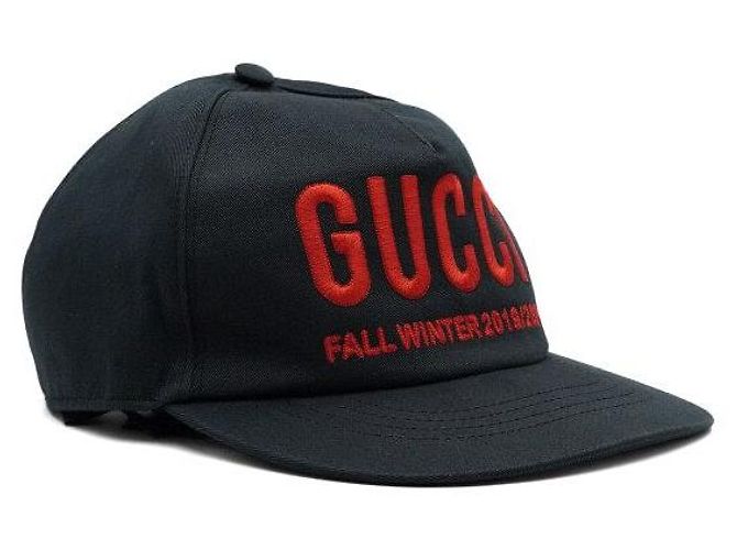 Gucci Cappellino da baseball da uomo in cotone nero con logo ricamato - vista 3