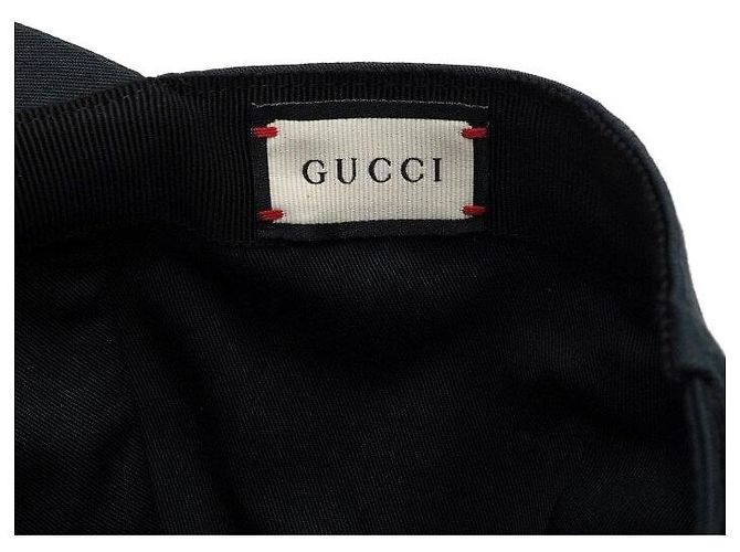 Gucci Cappellino da baseball da uomo in cotone nero con logo ricamato - vista 8