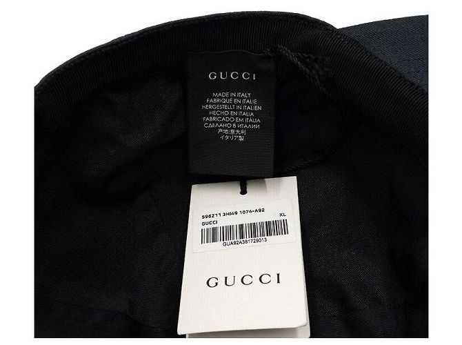 Gucci Cappellino da baseball da uomo in cotone nero con logo ricamato - vista 9