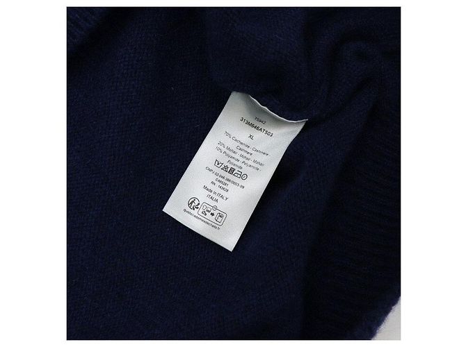 Dior Unisex Strickweste mit Logo aus Kaschmir-Mischung Blau - Ansicht 6
