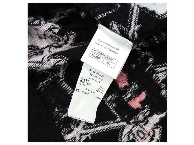 Chanel Schwarzer mehrfarbiger Kaschmir-Cardigan mit Coco-Logo - Ansicht 7