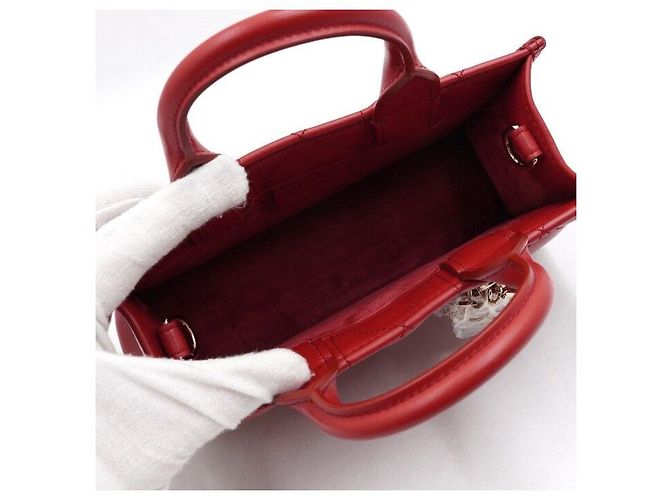 Dior Mini Bolso de Hombro Lady Book Tote Rojo - vista 5