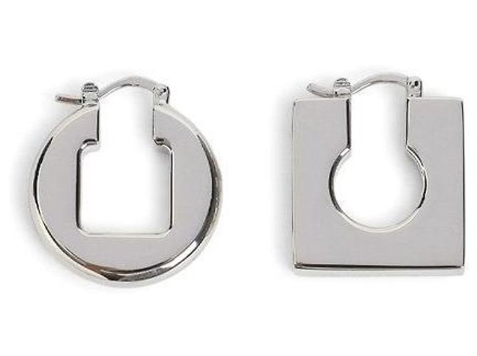 Jacquemus Runde quadratische Ohrringe Silber - Ansicht 3